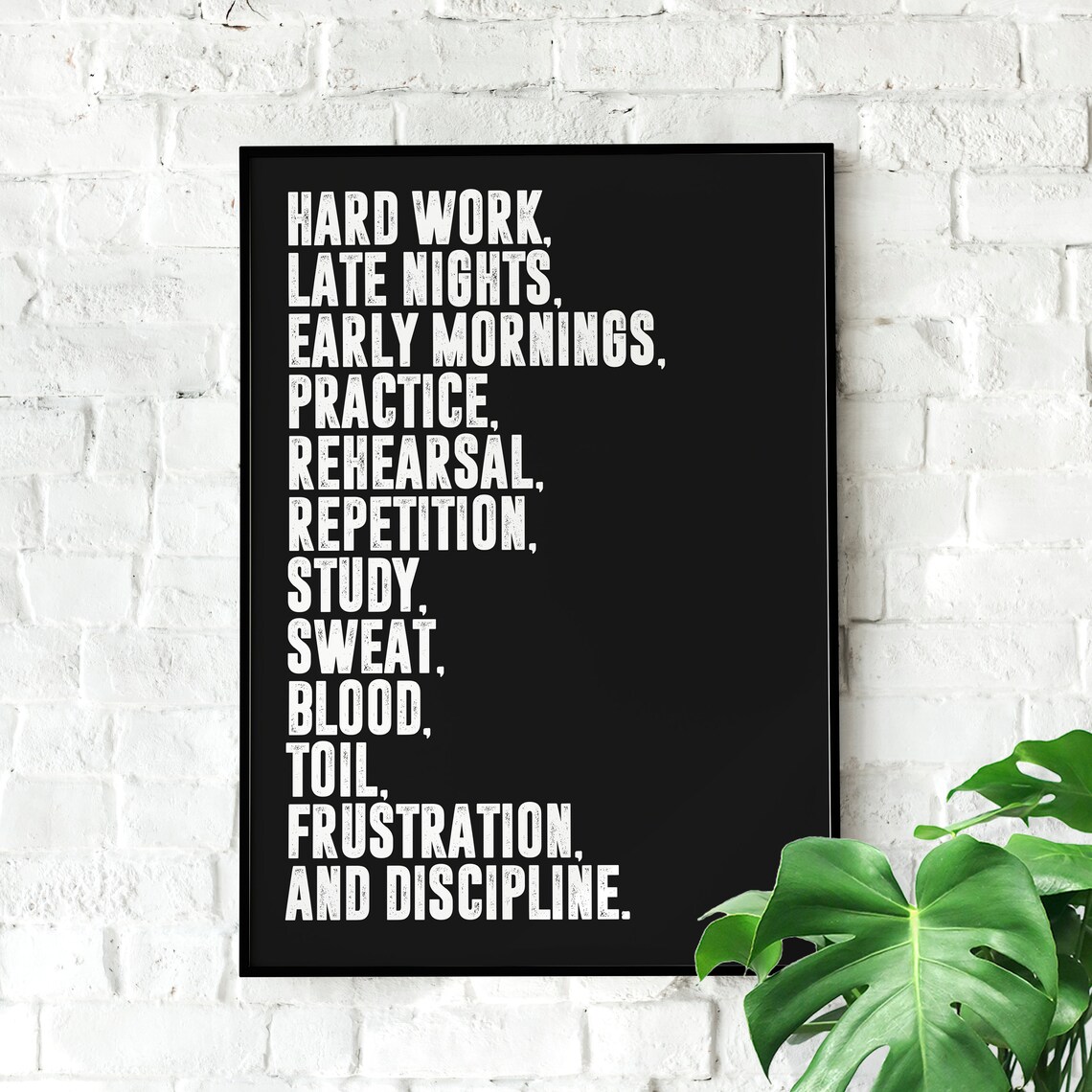 Hard Work Late Nights Early Mornings Practice Discipline Gym Poster