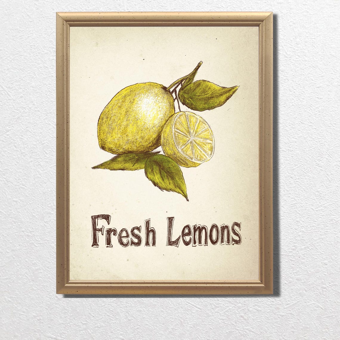 Fresh Lemons Botanical Citrus Fruit Vintage Kitchen Artwork Poster - Image 3