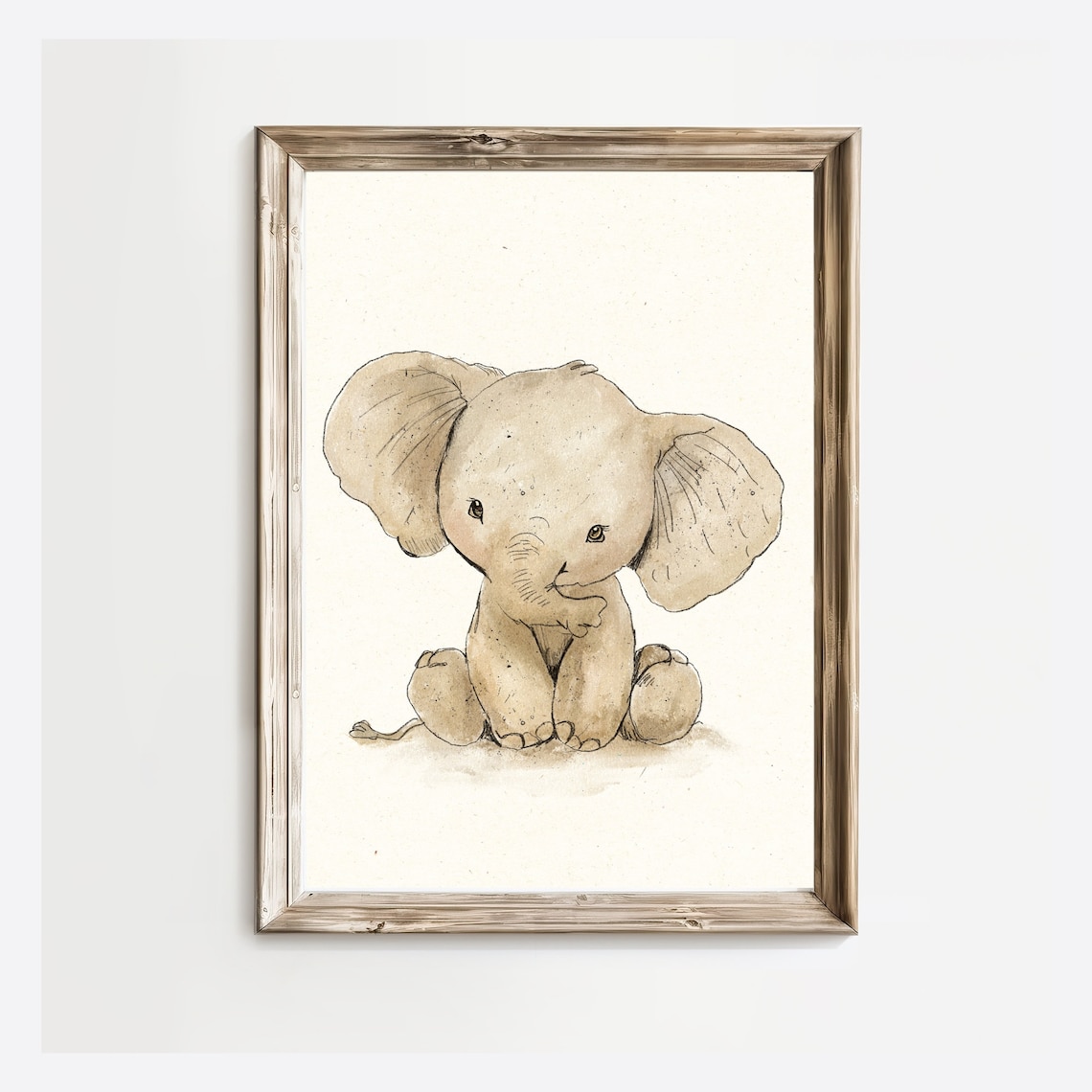 Vintage Elephant Nursery Sketch Art Print, Gender Neutral - Image 3