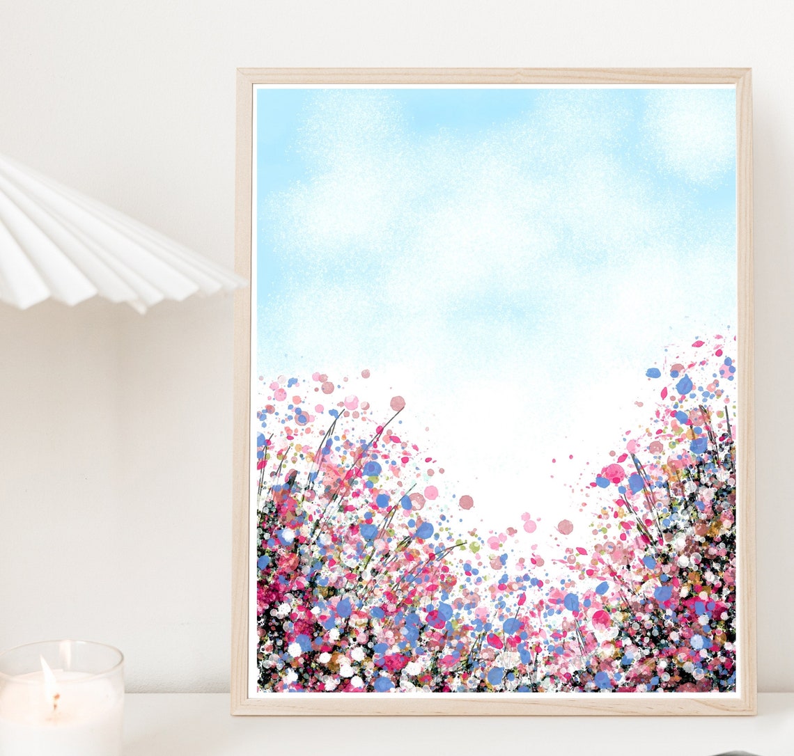 Wildflower Bloom Splash Abstract Modern Botanical Floral Poster - Image 3