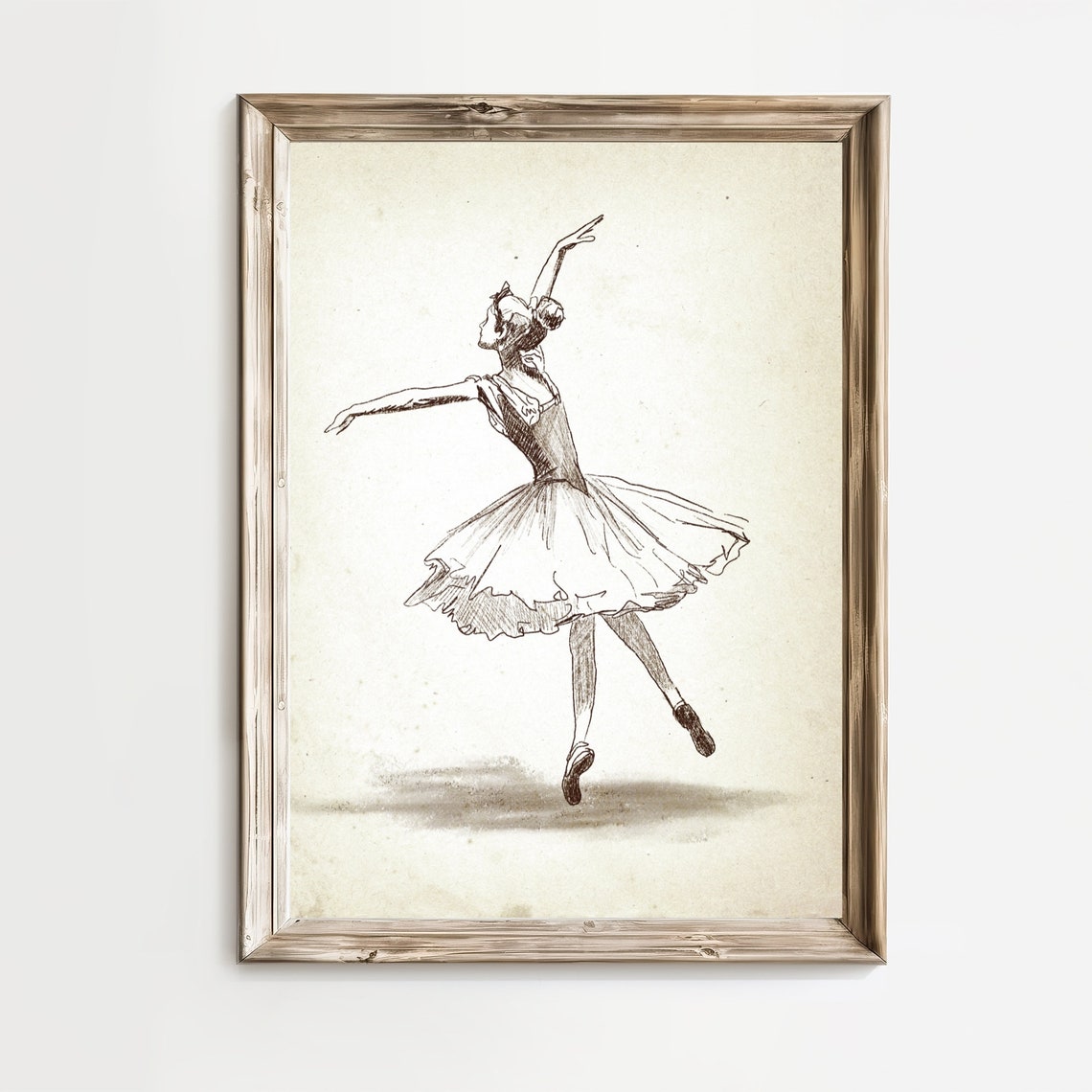 Vintage Ballerina Wall Art Wall Art Vintage Muted Art Girls Room Decor Vintage Ballerina Painting