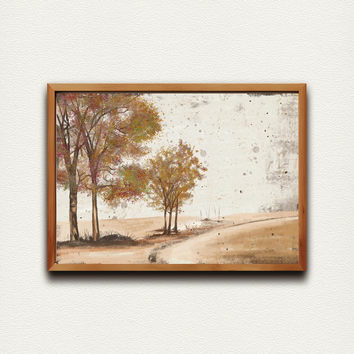 Autumn Trees Along Country Road Golden Fall Watercolor Poster - Image 4