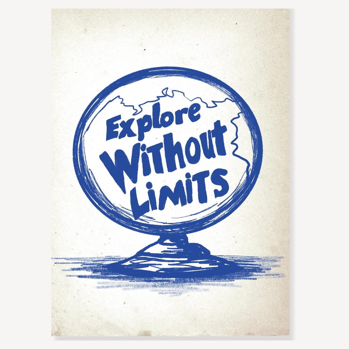 Explore Without Limits Globe Adventure Motivational Quote Poster - Image 2