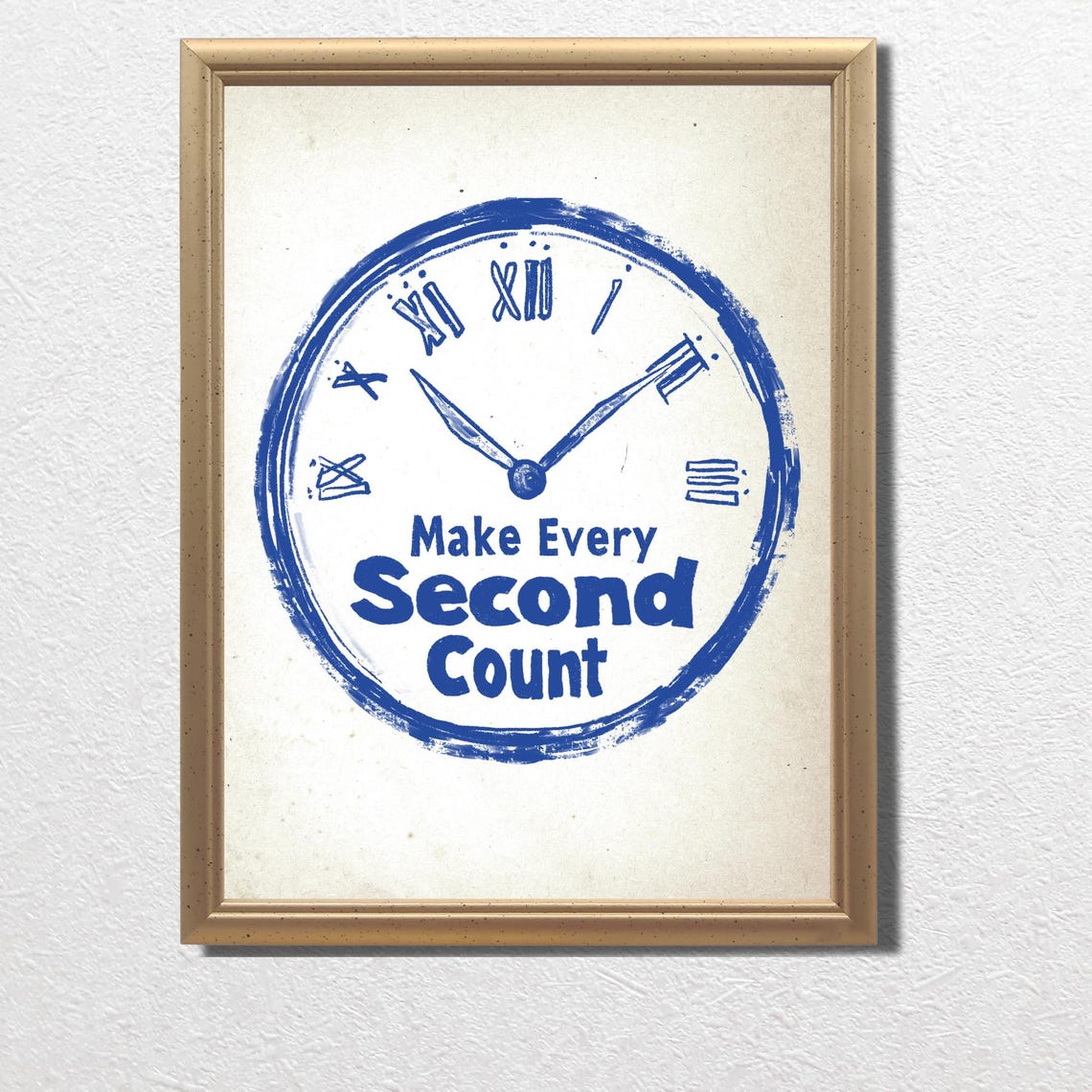 Make Every Second Count Clock Vintage Motivational Quote Poster - Image 3