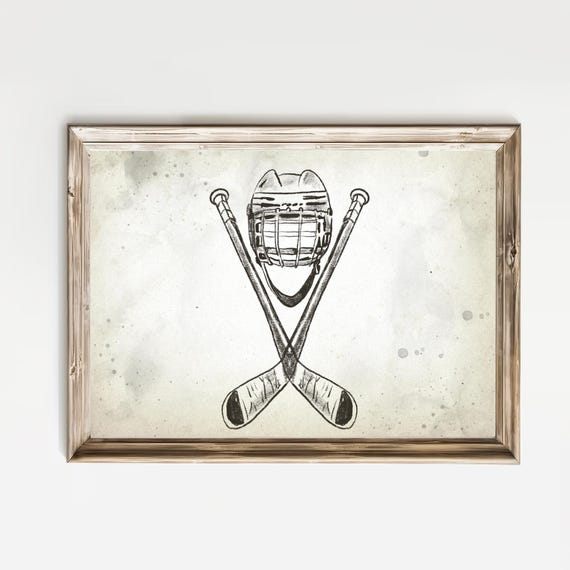 Hockey Sticks Wall Art Vintage Sport Nursery Decor Ice Hockey Gallery Wall Prints Hockey Poster