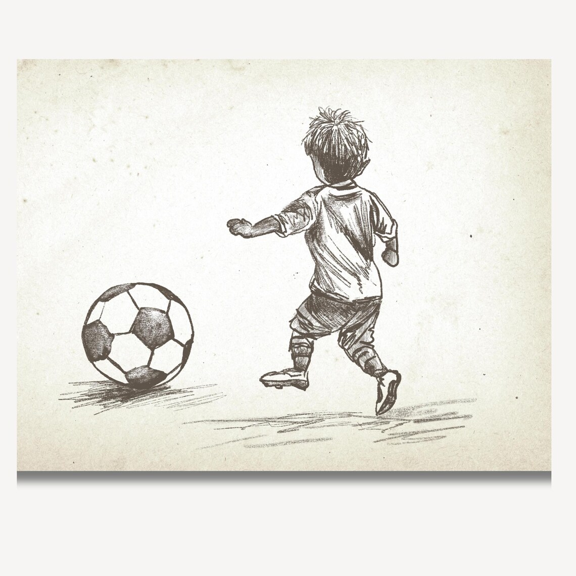 Vintage Football Nursery Art Print, Soccer Sketch - Image 2