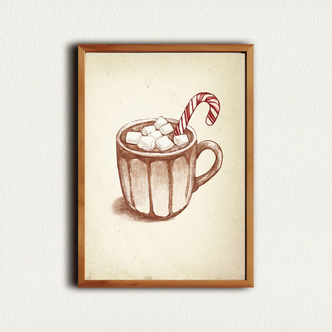 Hot Chocolate With Marshmallows And Candy Cane Christmas Poster - Image 4