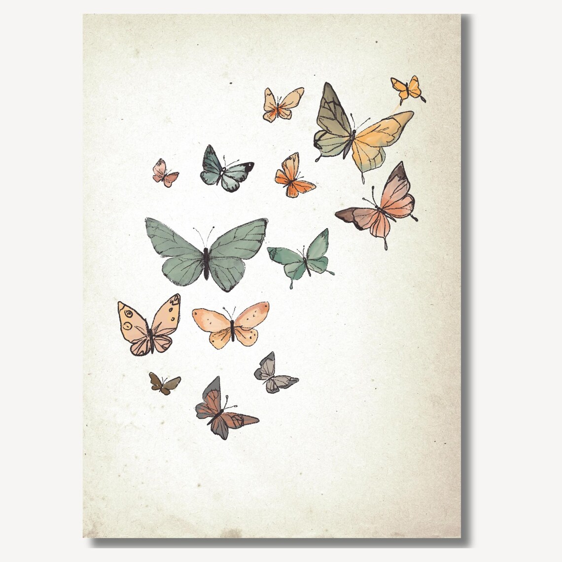 Vintage Butterfly Collection Illustration Poster In Soft Neutral Tones - Image 2