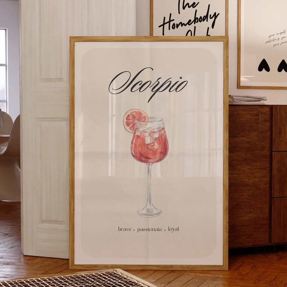 Scorpio Zodiac Cocktail Poster, Star Sign Art Print