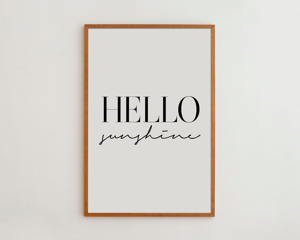 Hello Sunshine Minimalist Typography Art Print