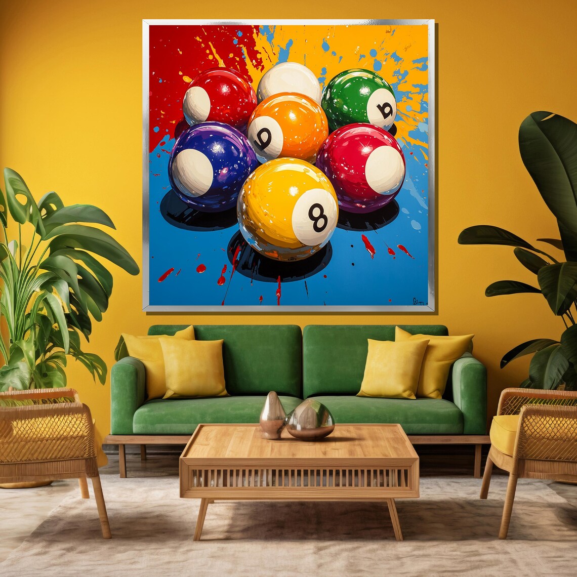 Pop Art Billiards Pool Ball Poster, Game Room - Image 3