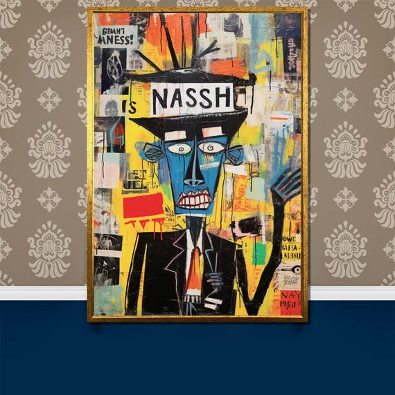 Neo Expressionist Graffiti Painting Bold Street Art Style Wall Decor Inspired By Urban Culture Unique Gift Idea