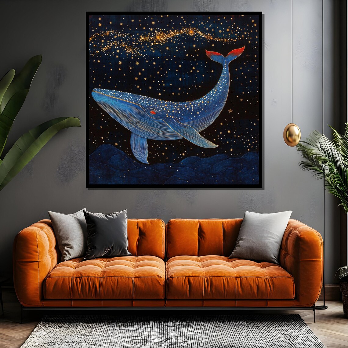 Cosmic Blue Whale Swimming Through A Starry Galaxy Night Poster - Image 4