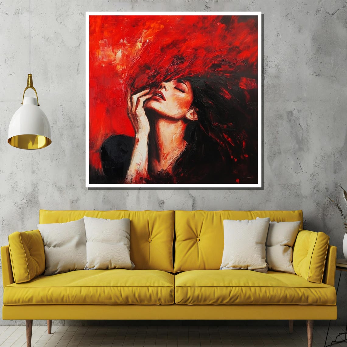 Passionate Woman Painting Intense Emotional Art Bold Gift For Expressionist And Modern Art Lovers - Image 2
