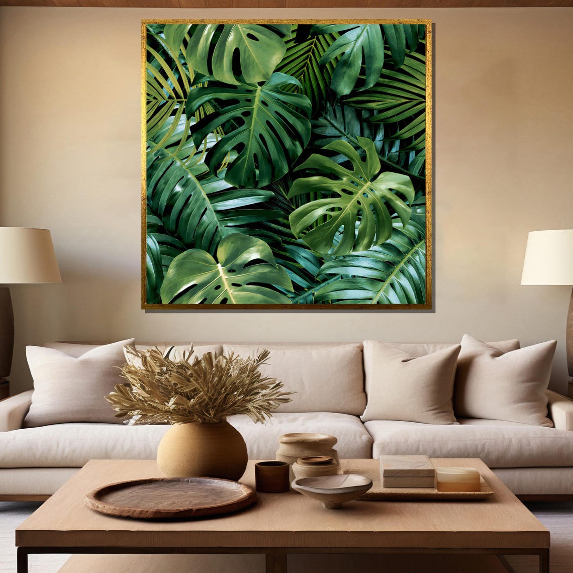 Lush Green Tropical Monstera Leaves Dense Jungle Wall Poster - Image 5