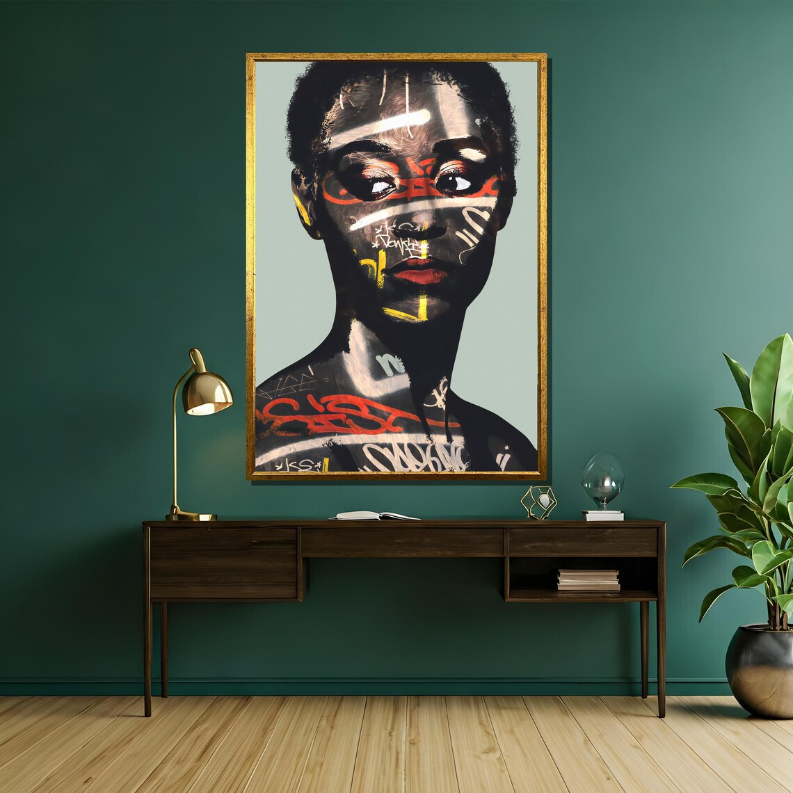 Graffiti Style African Woman Portrait Bold Urban Street Art Poster - Image 5