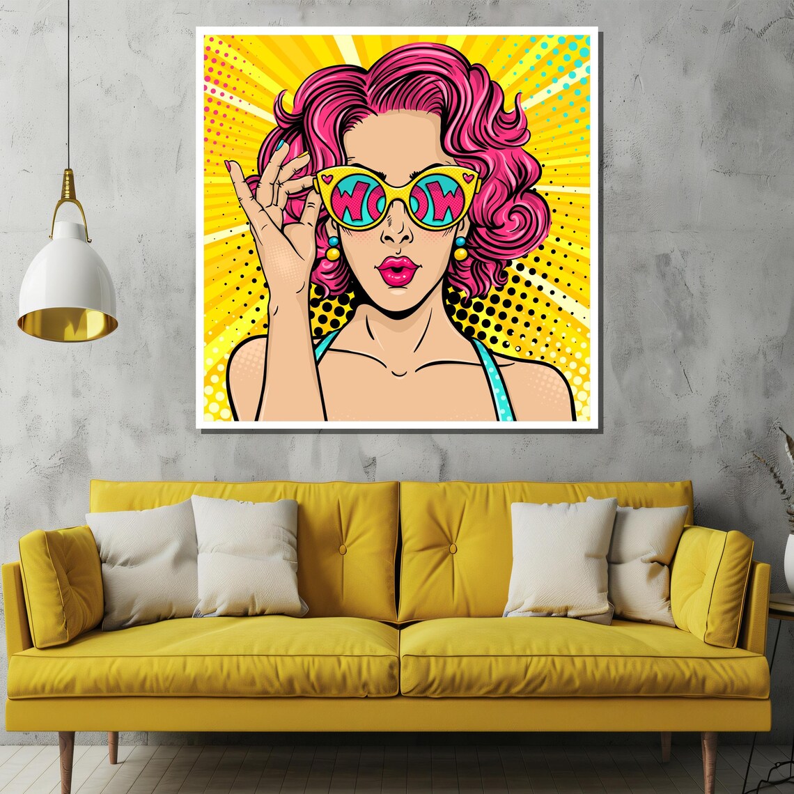 Pop Art Woman With Wow Sunglasses, Retro Poster - Image 2