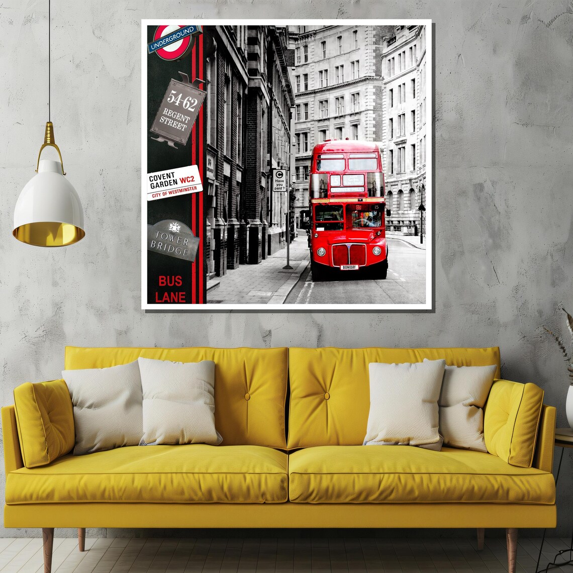 London Red Bus Regent Street Black White British Street Poster - Image 2