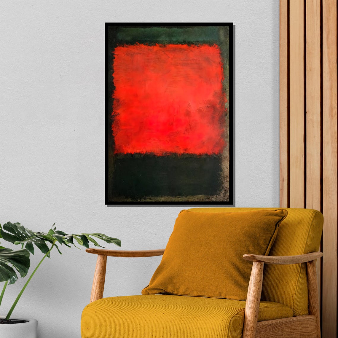 Bold Abstract Painting By Mark Rothkos Red And Deep Green Palette Vibrant Statement Art Gift For Modern Homes - Image 4