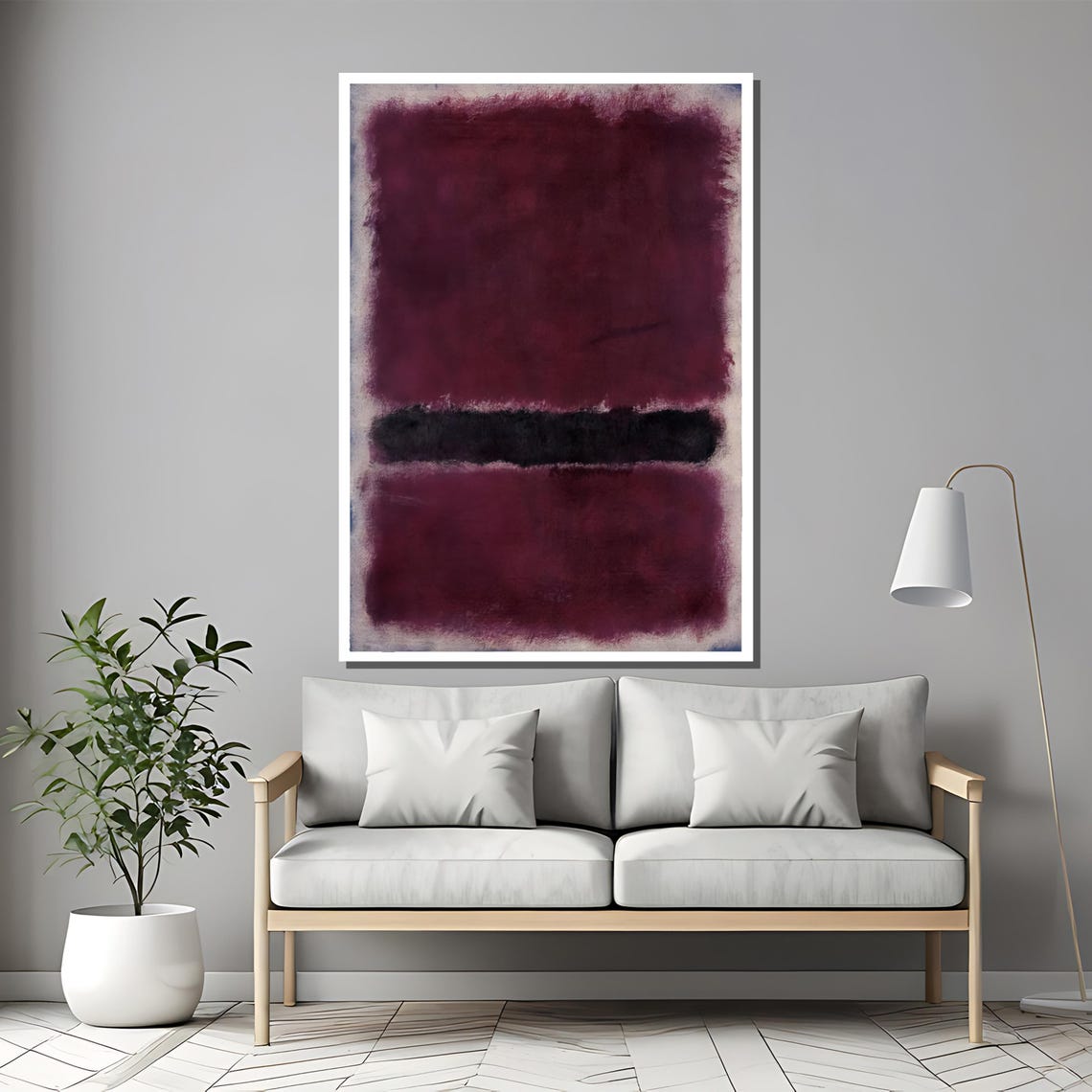 Vibrant Red Mark Rothko Painting Bold Abstract Art Gift For Modern And Elegant Home Decor - Image 2