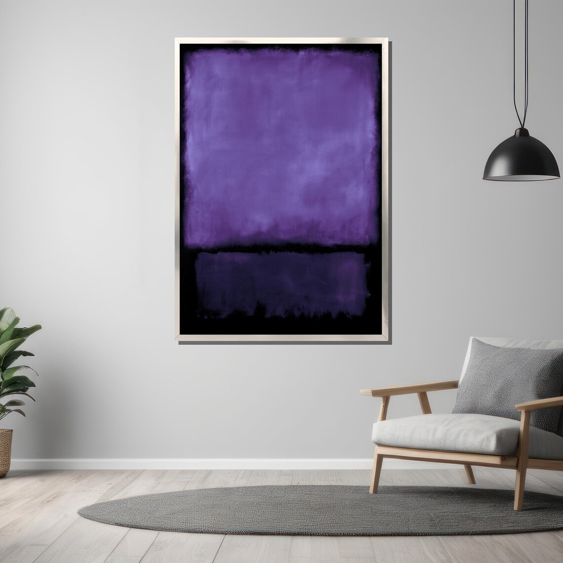 Mark Rothko-Inspired Purple and Black Abstract Art Print - Image 3