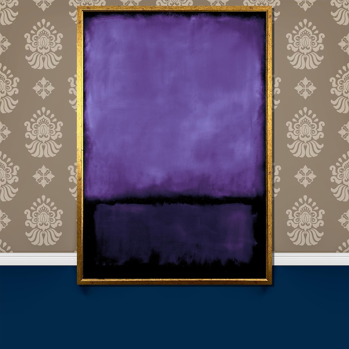 Mark Rothko-Inspired Purple and Black Abstract Art Print
