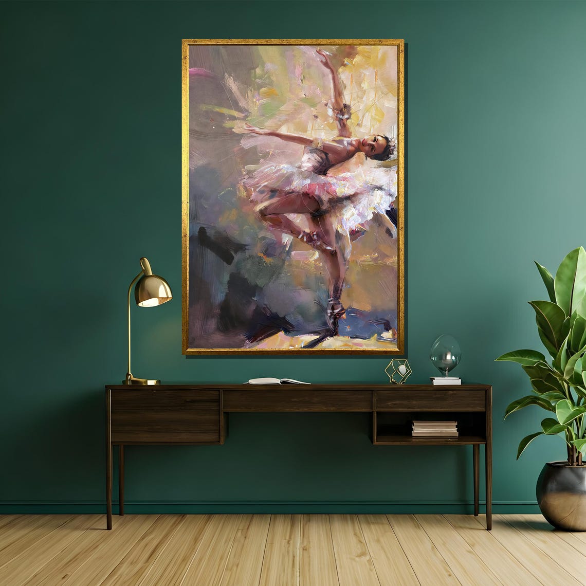 Ballerina in Pastel Tutu Impressionist Mid-Dance Painting Poster - Image 5