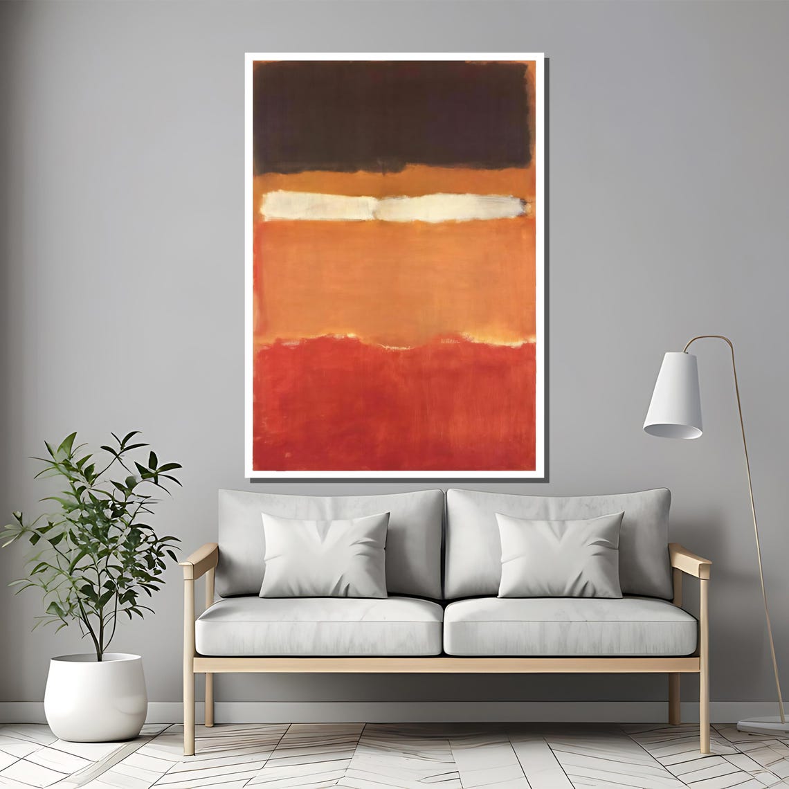 Mark Rothko Orange And Red Abstract Painting Warm And Bold Art Gift For Contemporary Spaces - Image 2