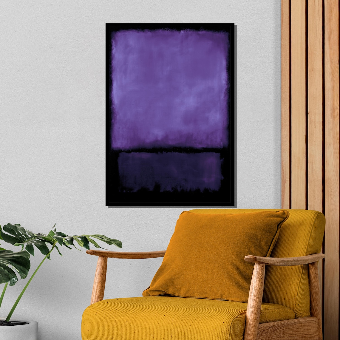 Mark Rothko-Inspired Purple and Black Abstract Art Print - Image 4