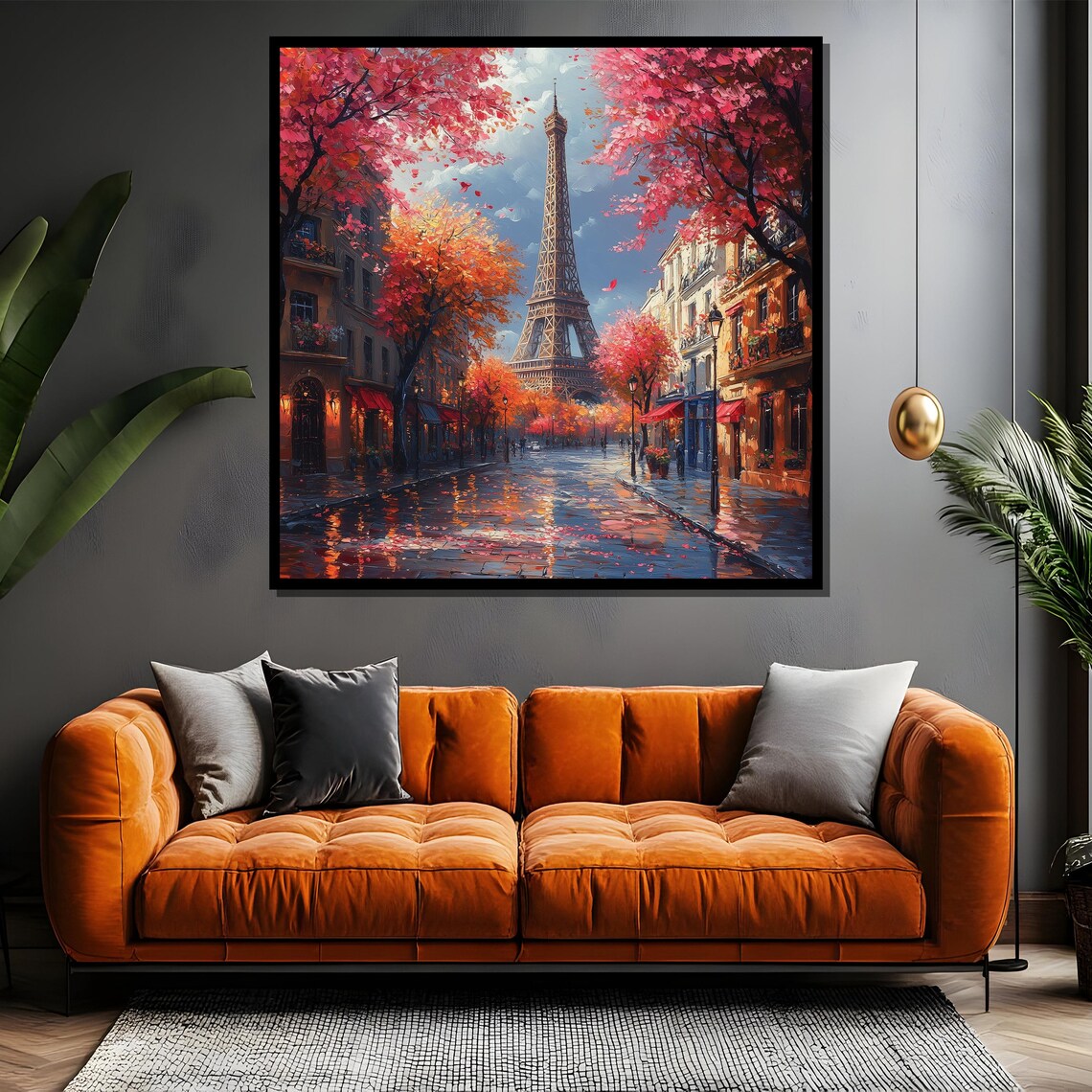 Autumn In Paris, Eiffel Tower Fall Foliage Cityscape - Image 4