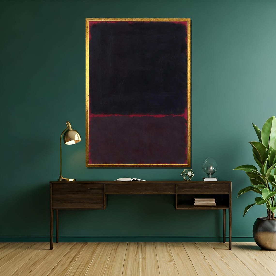 Intense Black And Deep Burgundy Abstract Painting By Mark Rothko Bold Art Gift For Dramatic Interiors - Image 5