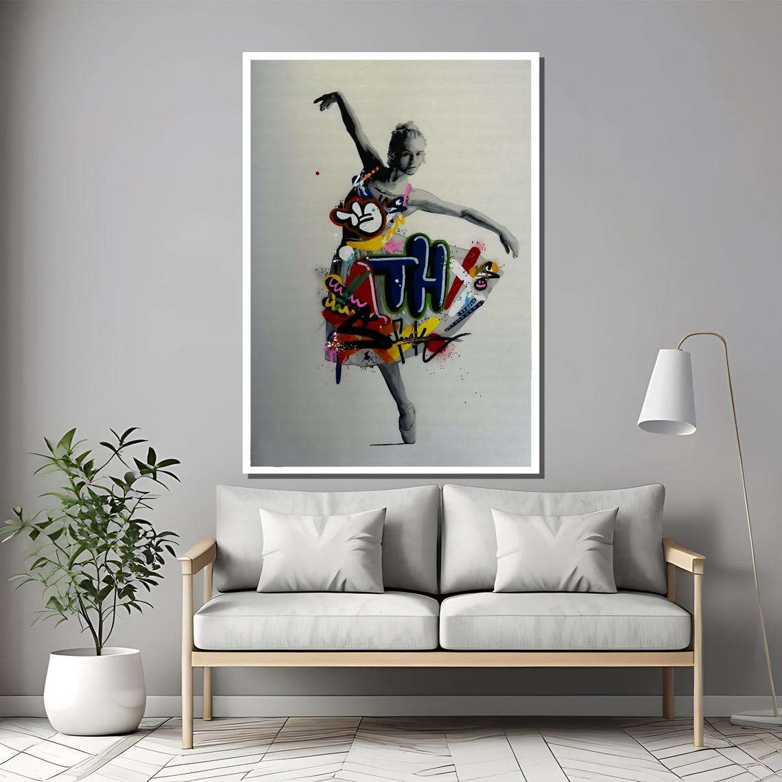 Graffiti Ballerina Dancing Pose With Colorful Paint Tutu Poster - Image 2