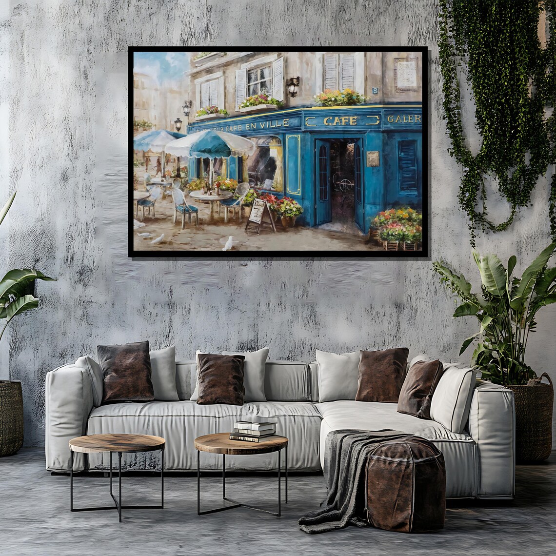 French Cafe Painting, Vintage Paris Street Scene Art Print - Image 4