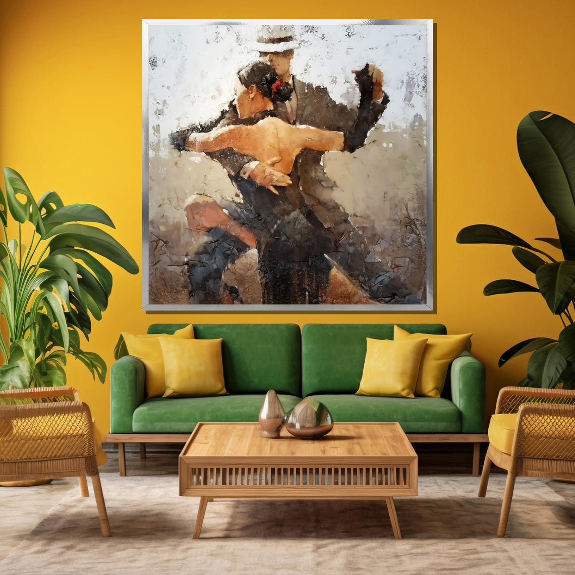 Passionate Tango Dance Painting Romantic Couple Artwork With Textured Style Perfect Wall Decor And Unique Gift Idea - Image 3
