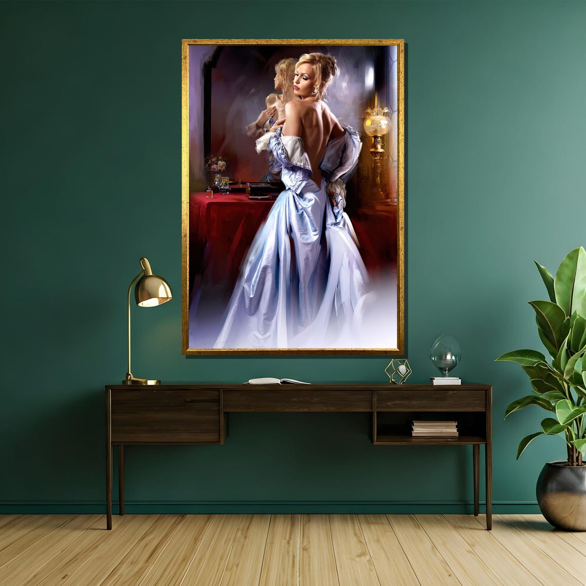 Victorian Lady In Ice Blue Gown Romantic Classic Beauty Poster - Image 5