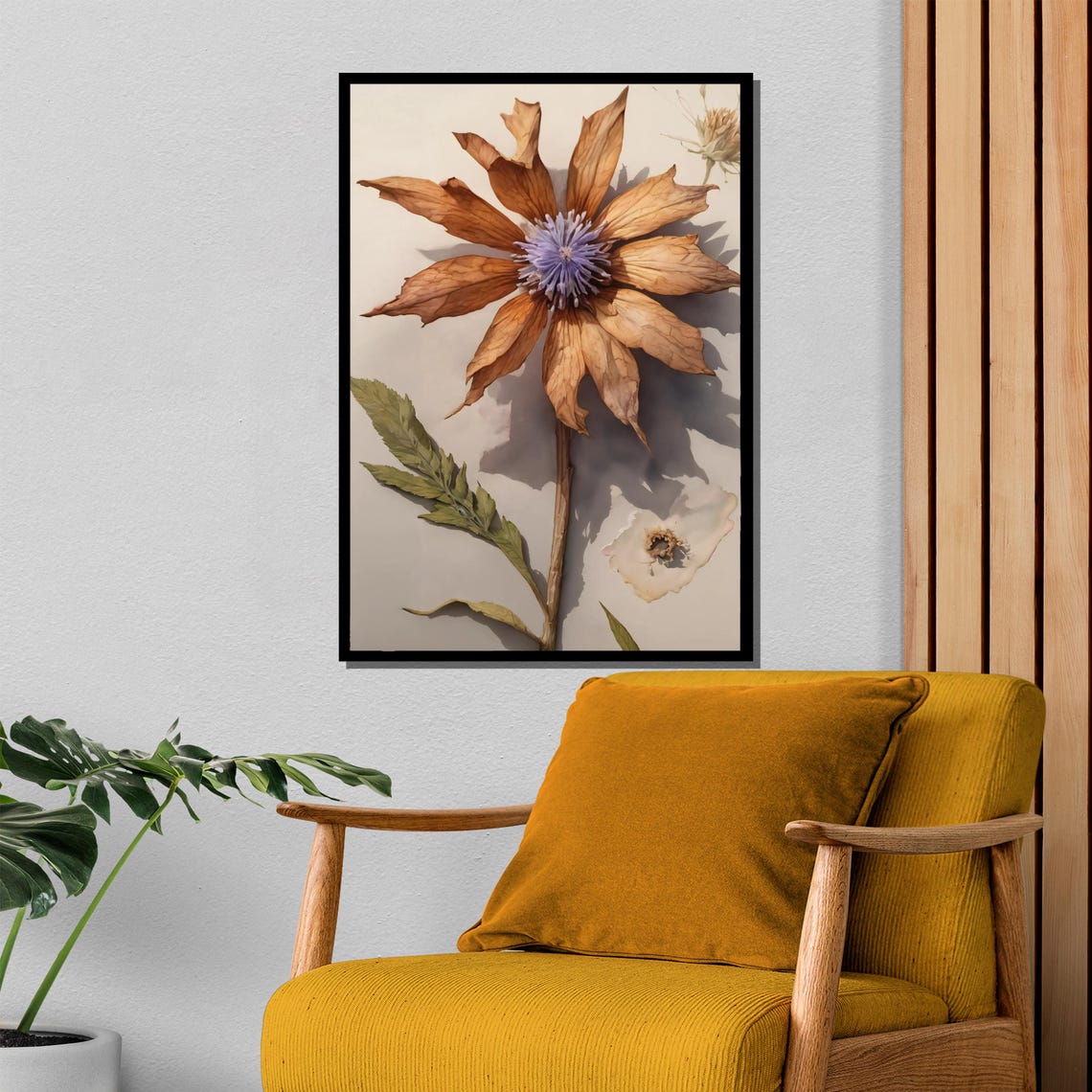 Rustic Dried Flower Pressed Botanical Copper Tones Nature Poster - Image 4
