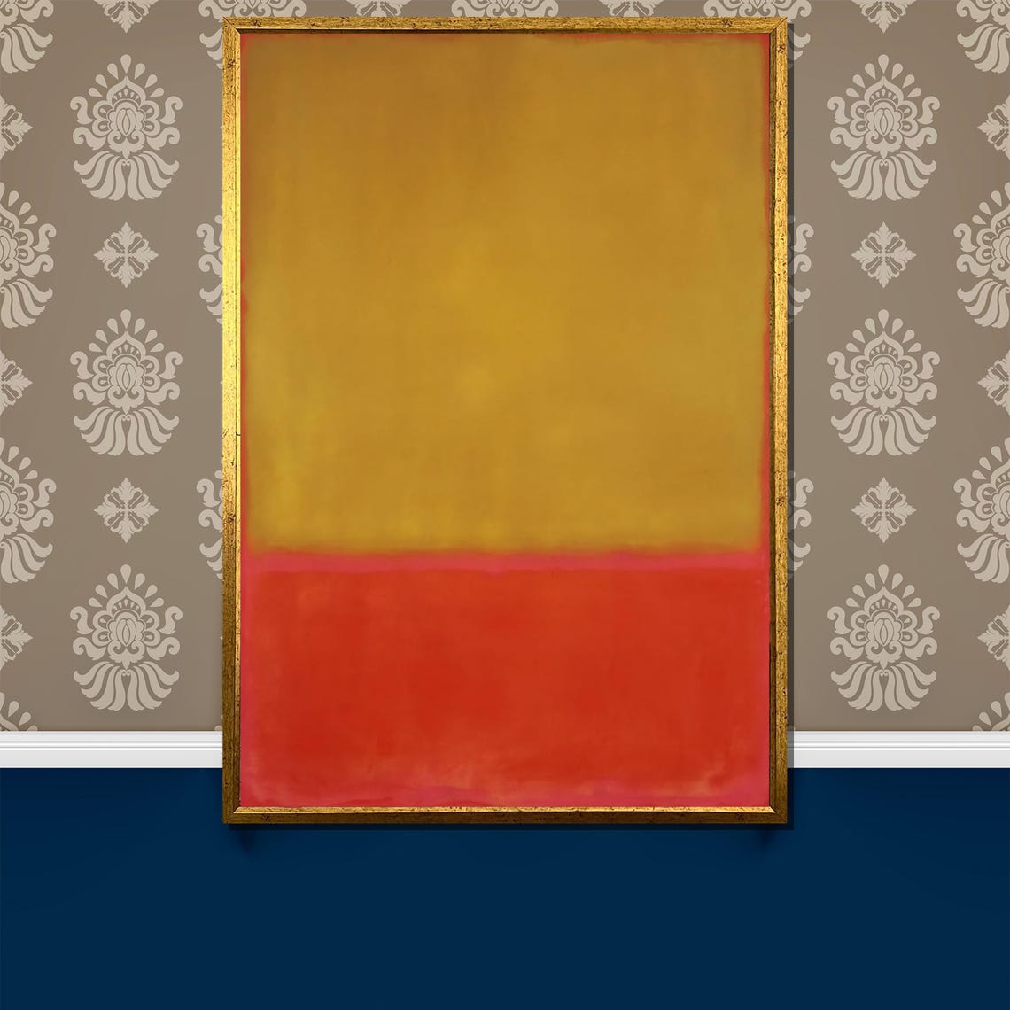 Rothko Style Golden Yellow And Deep Red Color Field Abstract Poster