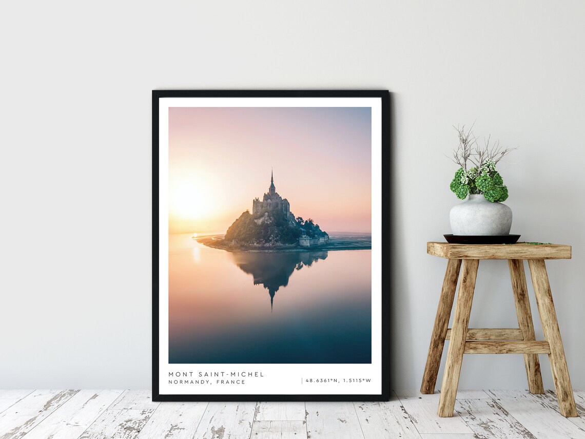 Mont Saint Michel Photography, France Travel Poster