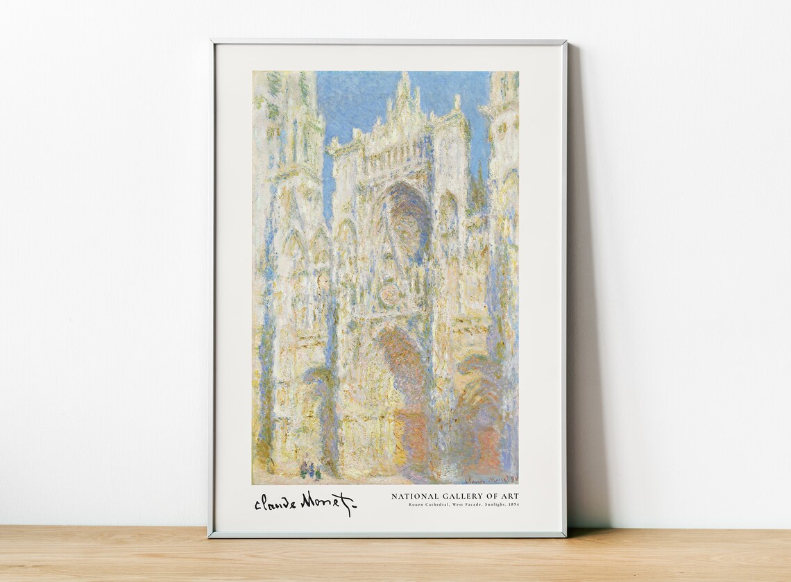 Claude Monet Rouen Cathedral Sunlight Art Print