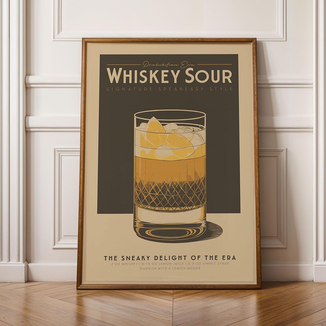 Whiskey Sour Cocktail Retro Bar Art Print