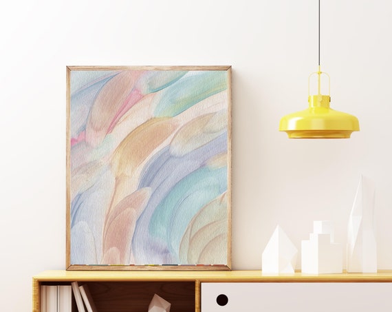 Wall Art Pastel Wall Art Prints Abstract Strokes Print Neutral Wall Art Modern Abstract Prints Beige Blue Prints Prints