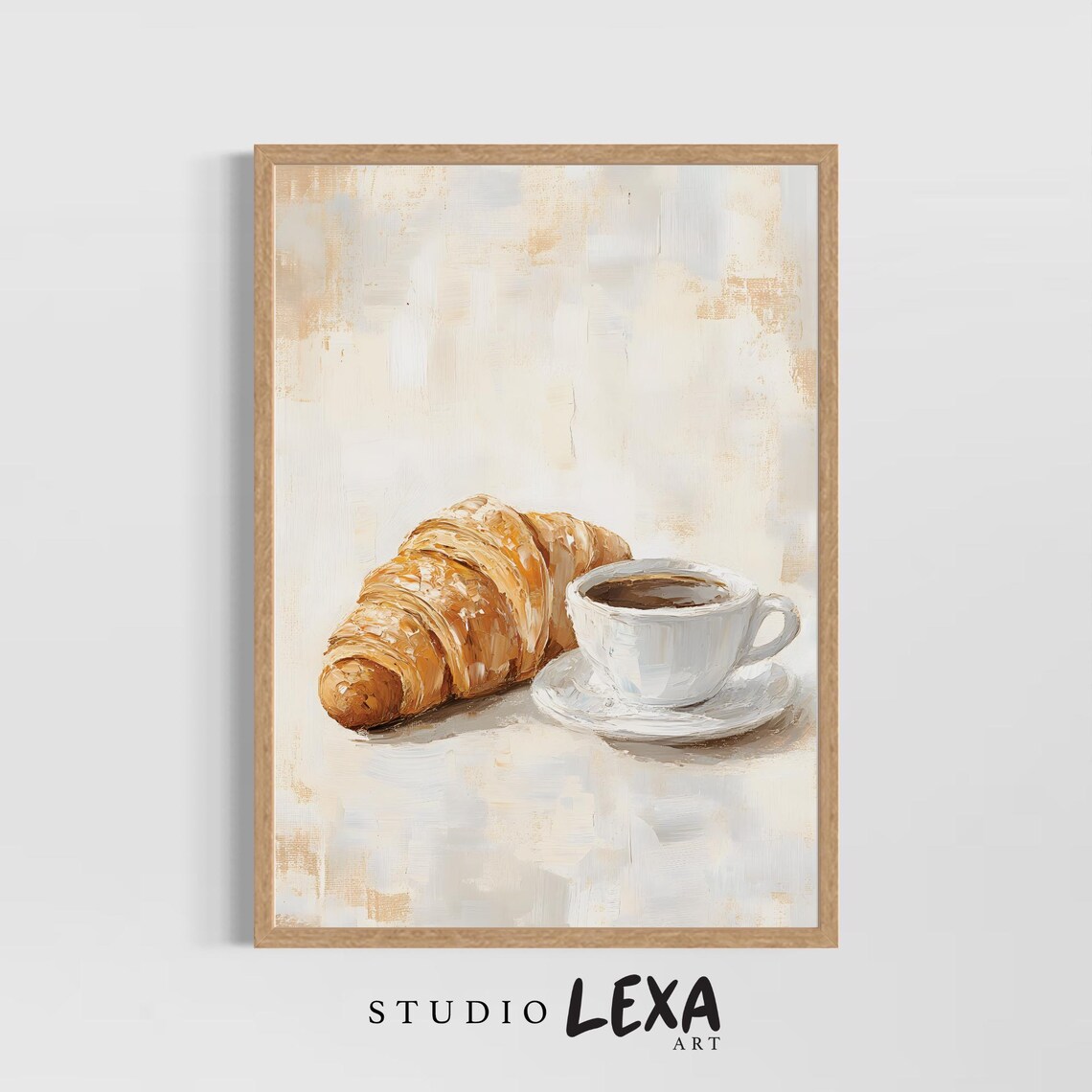 Coffee And Croissant Vintage French Cafe Poster