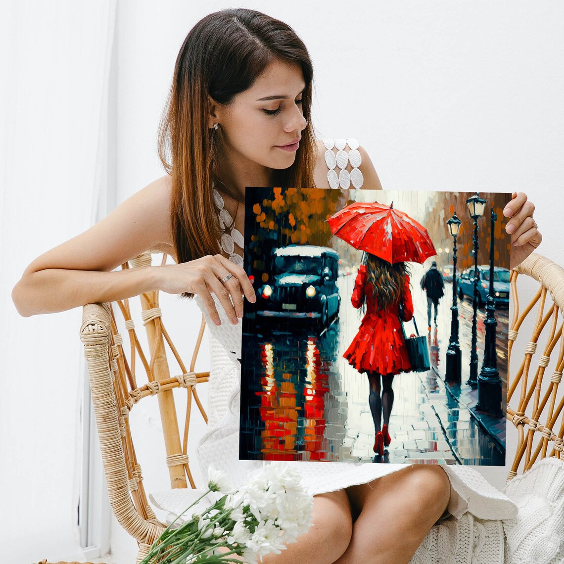 Girl In Paris With Umbrella, Paris Travel Poster - Image 3