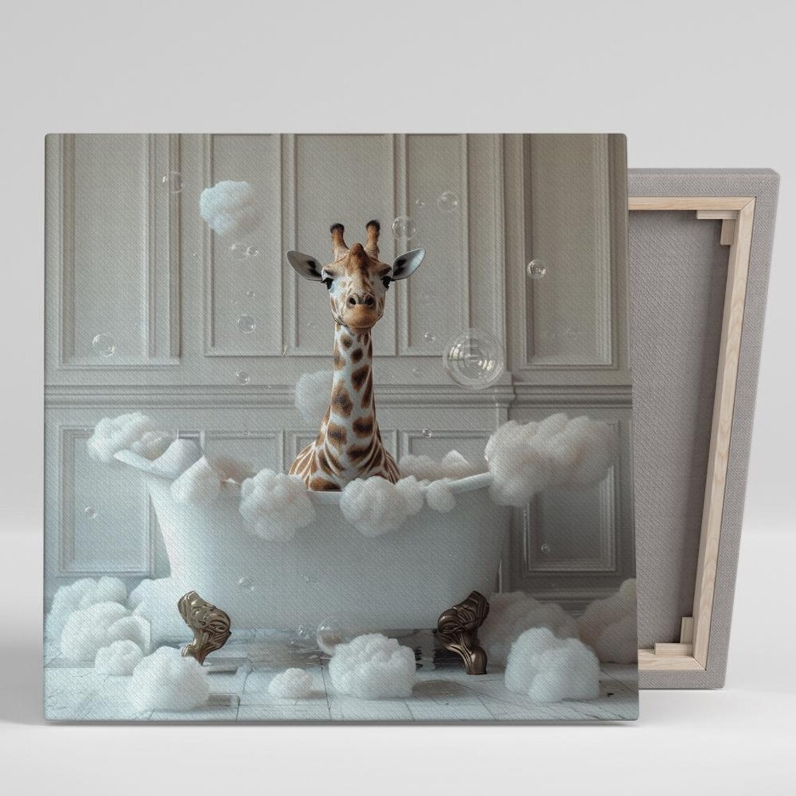 Bubbly Giraffe Art Print, Whimsical Nursery Decor