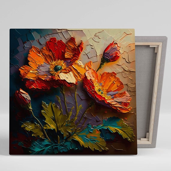 Poppy Flower Wall Art Print, Botanical Home Decor