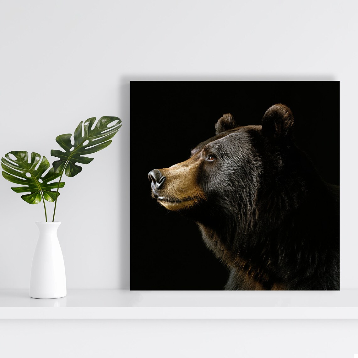Majestic Bear Silhouette, Rustic Modern Art Print - Image 2