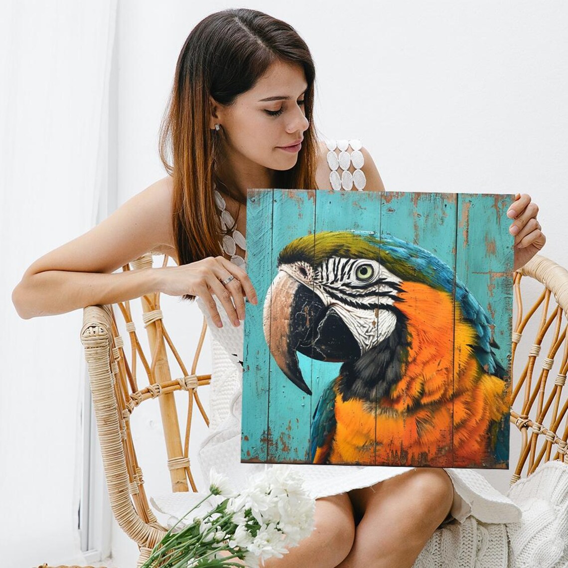 Macaw Portrait, Whimsical Tropical Art Print - Image 3