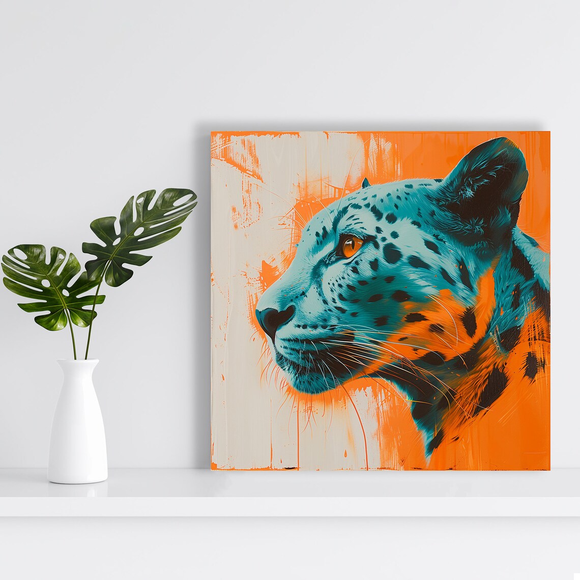 Leopard Gaze Contemporary Animal Wall Art Print - Image 2