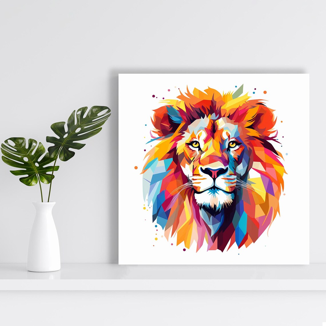 Lion Majesty Pop Art Wall Art Print, Bohemian Decor - Image 2