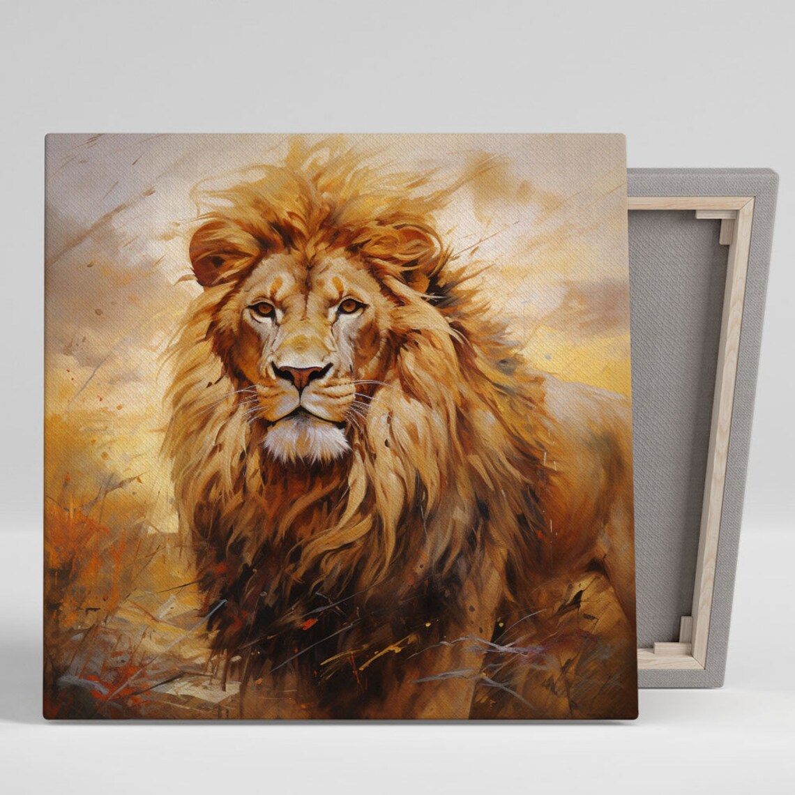 Lion Wildlife Wall Art, Safari Animal Decor Poster